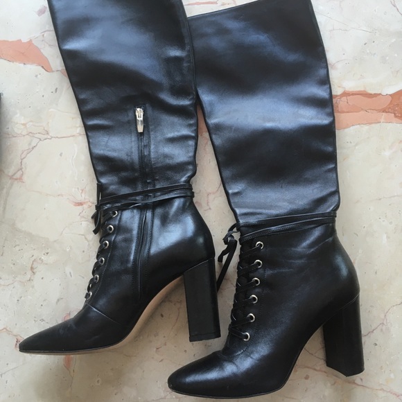 Mint Gianvito Rossi knee high leather boots. - Picture 11 of 12